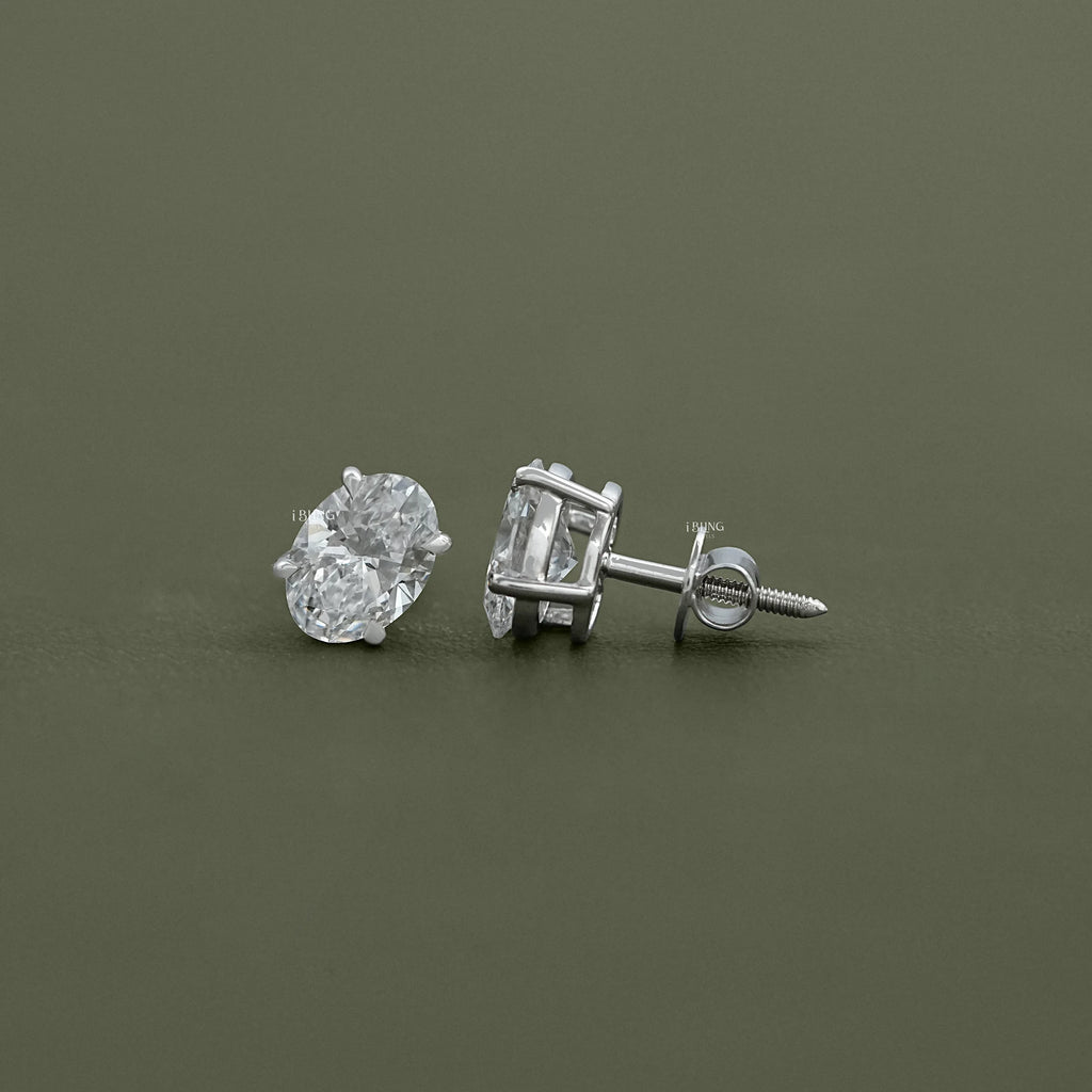 Oval Lab Diamond Stud Earrings
