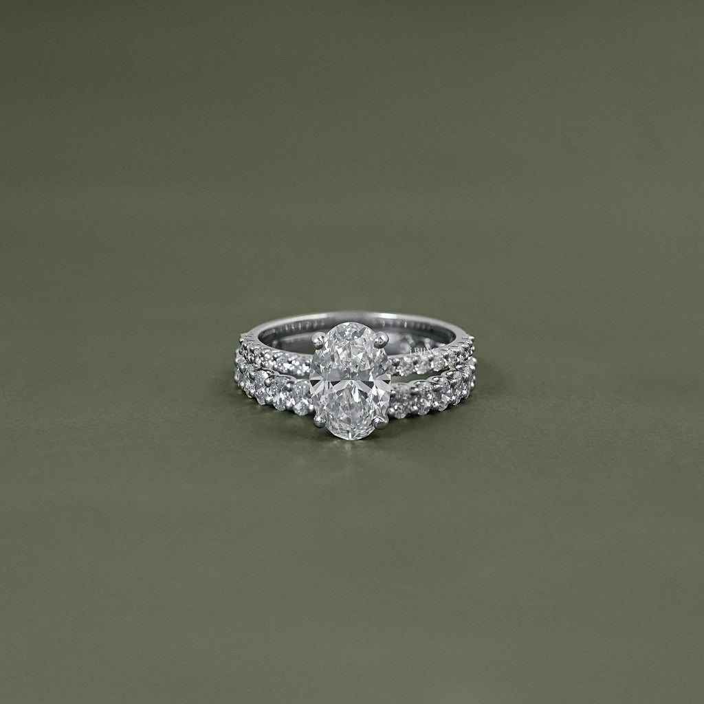 Oval Cut Solitaire Set Bridal Ring For Wedding