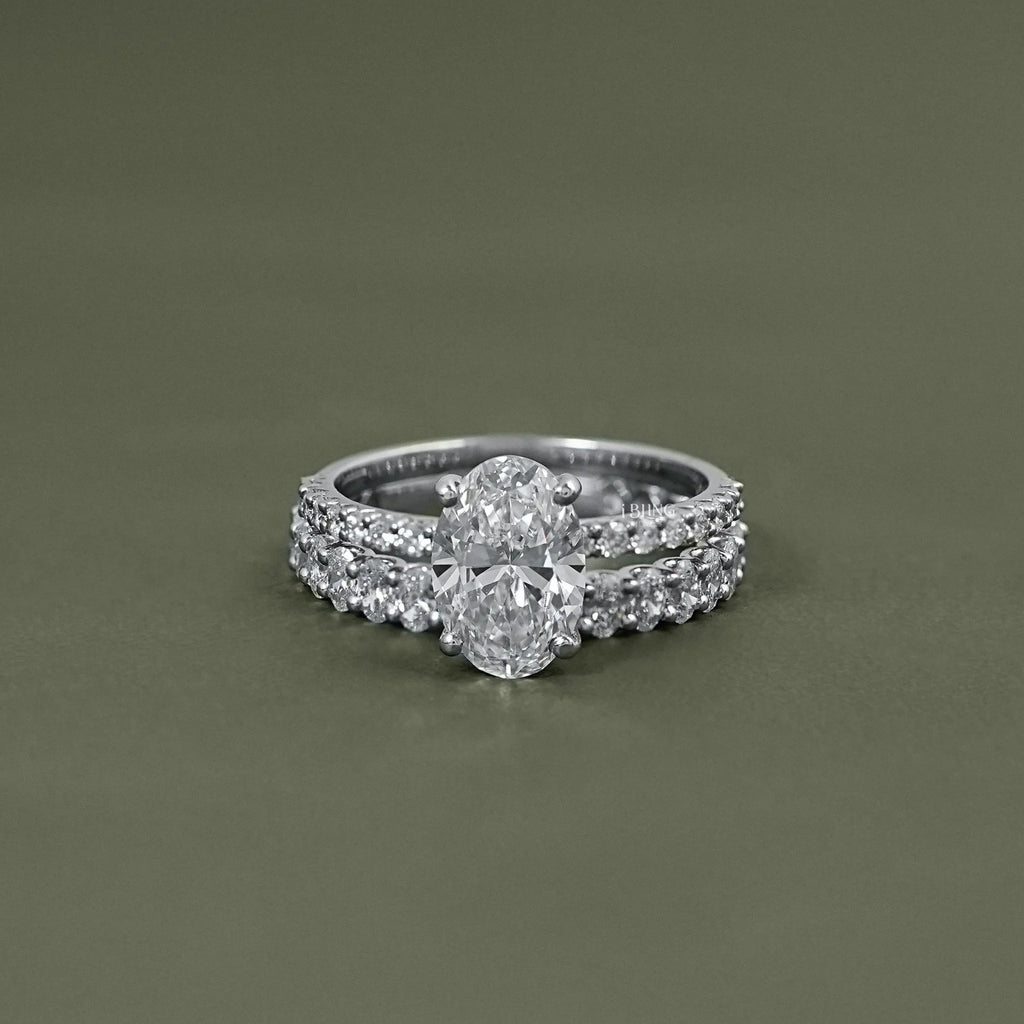 Oval Cut Solitaire Set Bridal Ring For Wedding