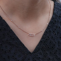 Lab Grown Diamond Paper Clip Necklace