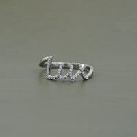 Round Diamond Pave Initial Wedding Ring
