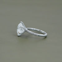 Round Cut Lab Diamond Pave Set Engagement Ring