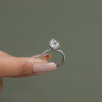 Pear Cut Lab Diamond Solitaire Accent Ring