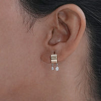 Pear Lab Diamond Huggie Hoop Earrings