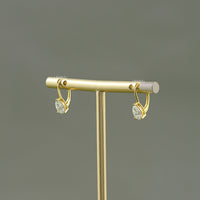 Pear Lab Made Diamond Solitaire Hoop Earrings
