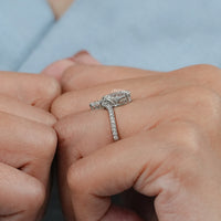 Pear Cut Lab Diamond Chevron Ring