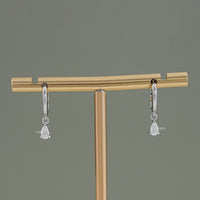Pear Cut Lab Grown Diamond Drop Hoop