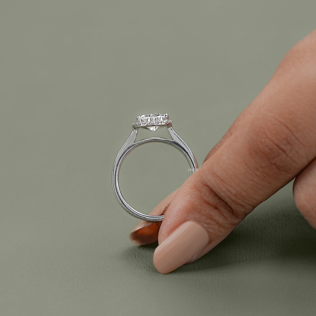 Pear Cut Lab Diamond Halo Ring