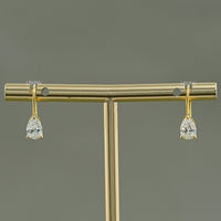 Pear Lab Made Diamond Solitaire Hoop Earrings