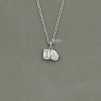 Pear & Emerald Cut Lab Grown Diamond Toi Et Moi Necklace