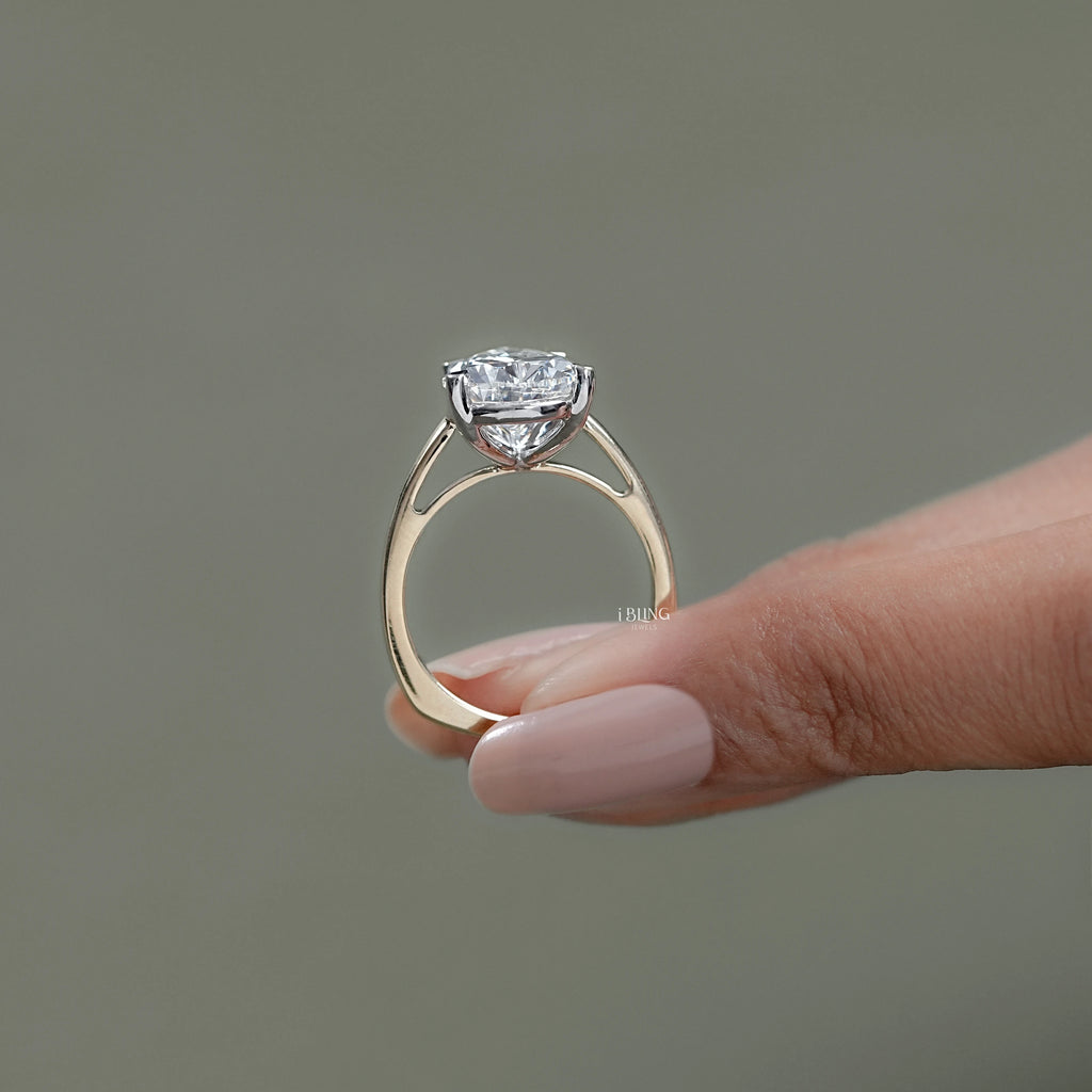 Pear Cut Lab Diamond Solitaire Engagement Ring