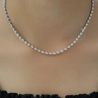 Pear Cut Lab Grown Diamond Tennis Necklace