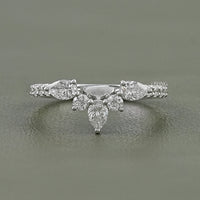 Pear Cut Lab Made Diamond Chevron Ring