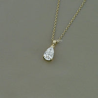 Pear Cut Lab Grown Diamond Solitaire Necklace