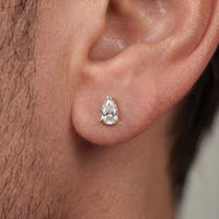 Pear Cut Lab Diamond Single Stud