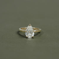 Pear Cut Lab Grown Diamond Solitaire Ring