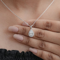 Pear Lab Diamond Halo Necklace