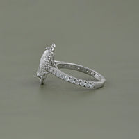 Pear Lab Grown Diamond Accent Halo Engagement Ring