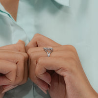 Pear Cut Lab Diamond Split Shank Engagement Ring