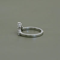 Pear Diamond Curved Wedding Band