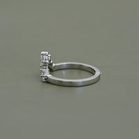 Pear Diamond Curved Wedding Band
