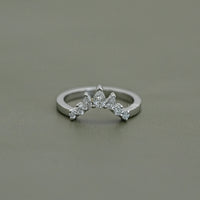 Pear Diamond Curved Wedding Band