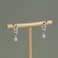 Pear Cut Lab Grown Diamond Drop Hoop