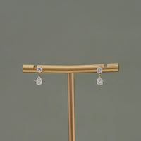 Pear And Round Lab Diamond Drop Earrings