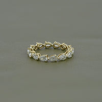 East West Set Pear Lab Diamond Engagement Band