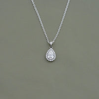 Pear Lab Diamond Halo Necklace