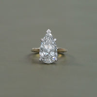 Pear Cut Lab Diamond Solitaire Engagement Ring
