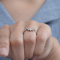 Pear Diamond Curved Wedding Band