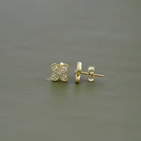 Pear Cut Lab Diamond Flower Shape Stud Earrings