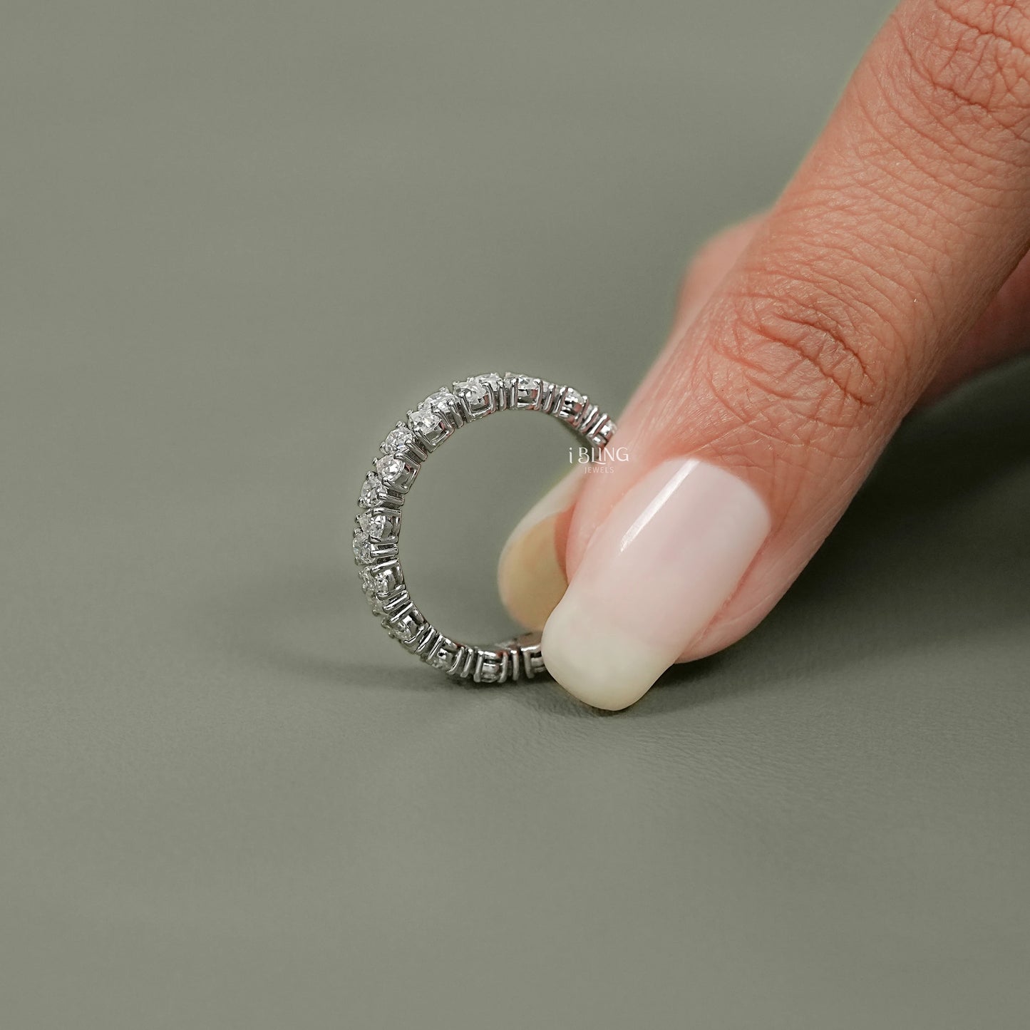 Pear Cut Lab Diamond Full Eternity Wedding Band