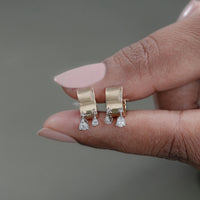 Pear Lab Diamond Huggie Hoop Earrings