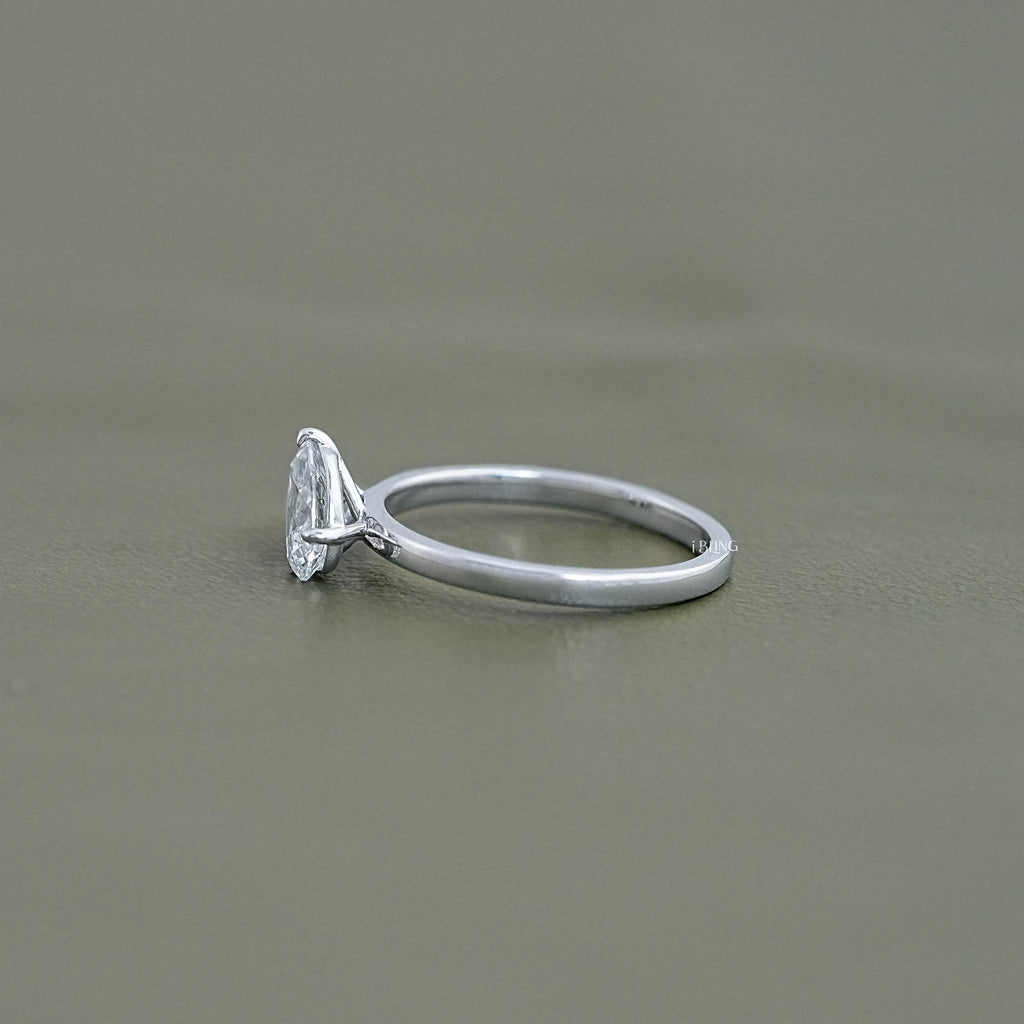 Green Pear Lab Diamond Dainty Toi Moi Wedding Ring