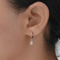 Pear Cut Lab Grown Diamond Drop Hoop