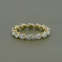 East West Set Pear Lab Diamond Engagement Band
