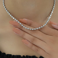Pear Cut Lab Grown Diamond Tennis Necklace