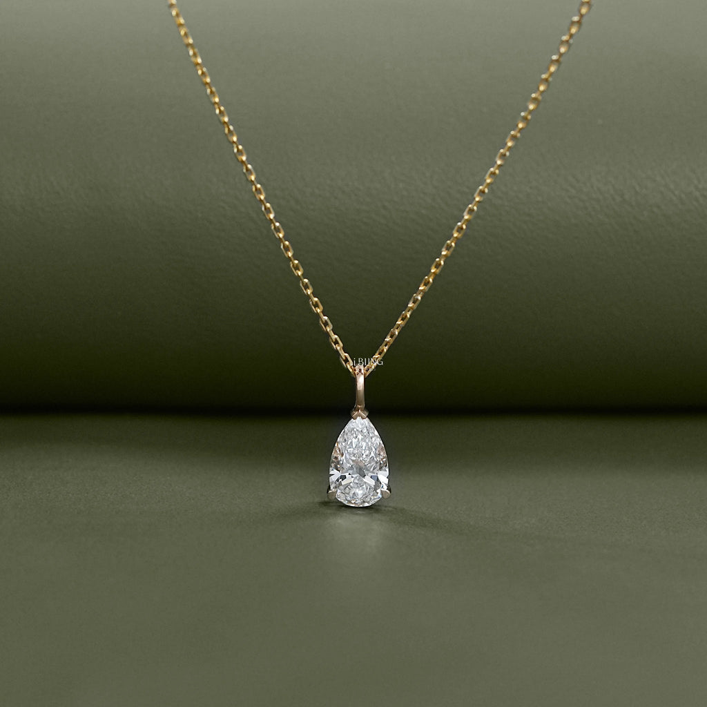 Pear Lab Diamond Solitaire Pendant