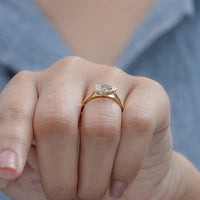 East West Pear Diamond Bezel Set Engagement Ring