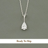 Pear Cut Lab Diamond Solitaire Pendant