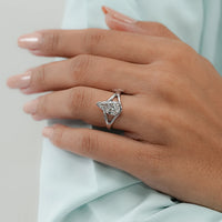 Pear Cut Lab Diamond Split Shank Engagement Ring