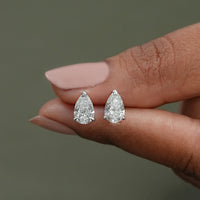 Pear Lab Diamond Stud Earrings