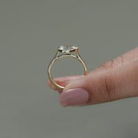 East West Pear Diamond Bezel Set Engagement Ring