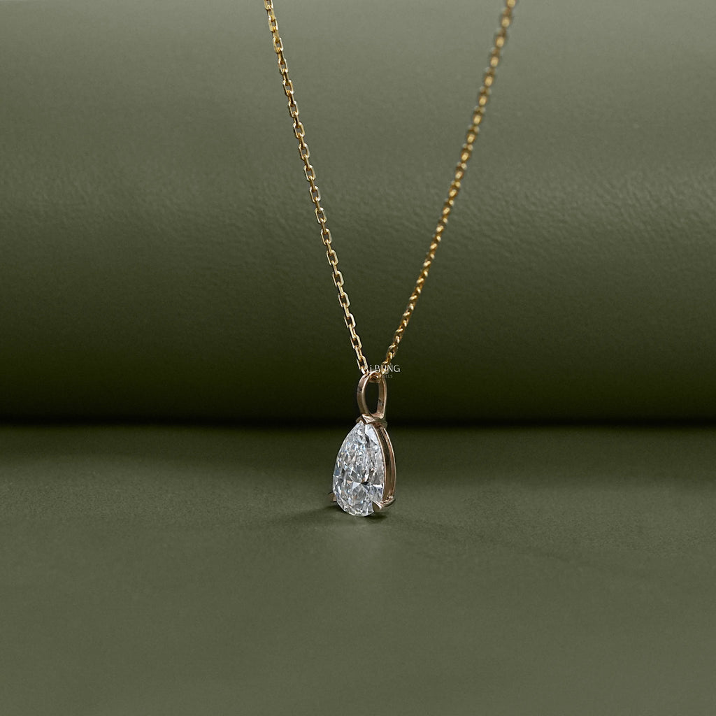 Pear Lab Diamond Solitaire Pendant