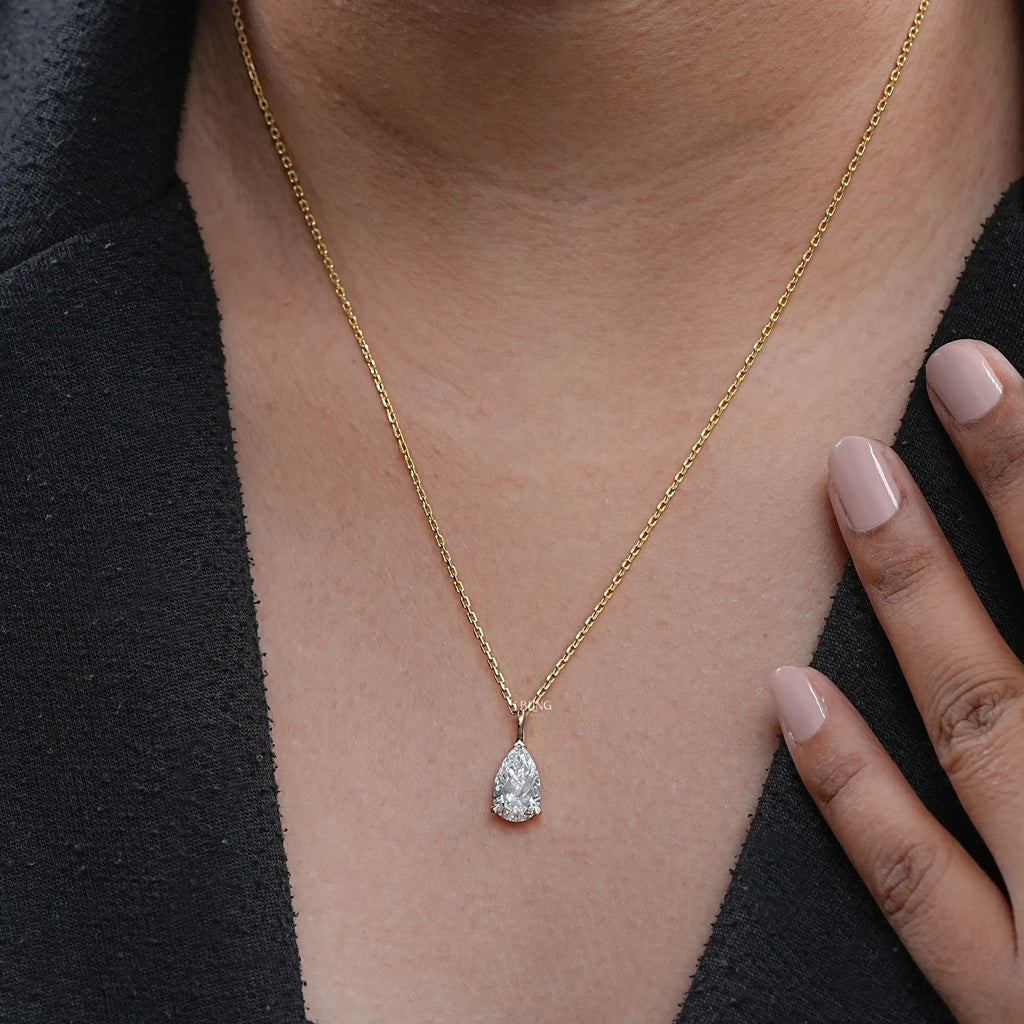 Pear Lab Diamond Solitaire Pendant