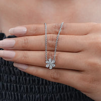 Pear Cut Lab Grown Diamond Daisy Necklace