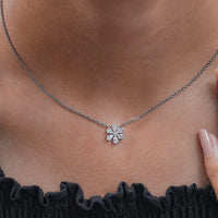 Pear Cut Lab Grown Diamond Daisy Necklace