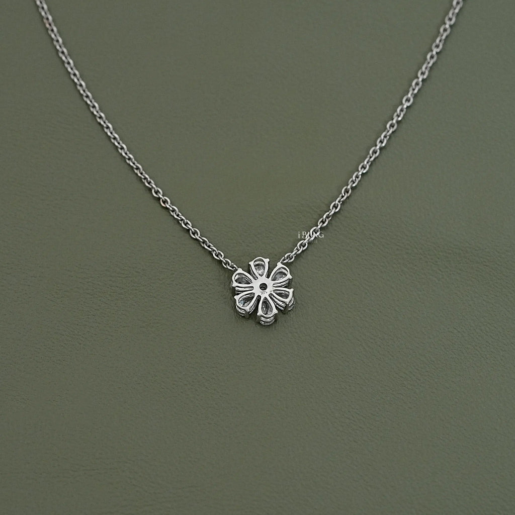 Pear Cut Lab Grown Diamond Daisy Necklace